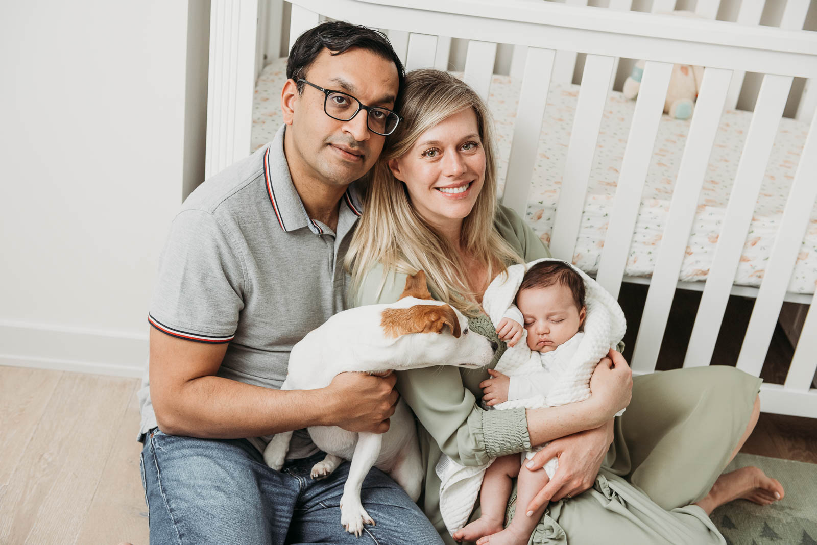 In-home newborn photos of a lovely young family taken by Toronto baby photographer
